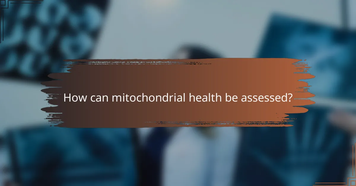 How can mitochondrial health be assessed?