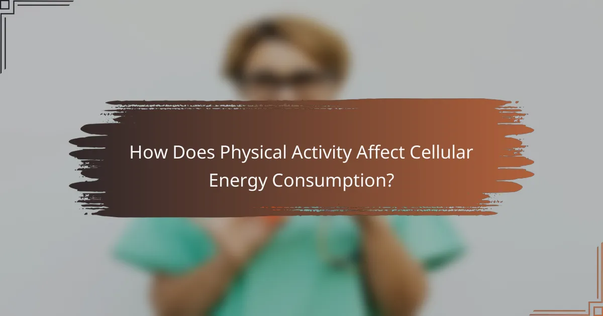 How Does Physical Activity Affect Cellular Energy Consumption?