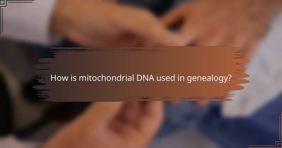 How is mitochondrial DNA used in genealogy?