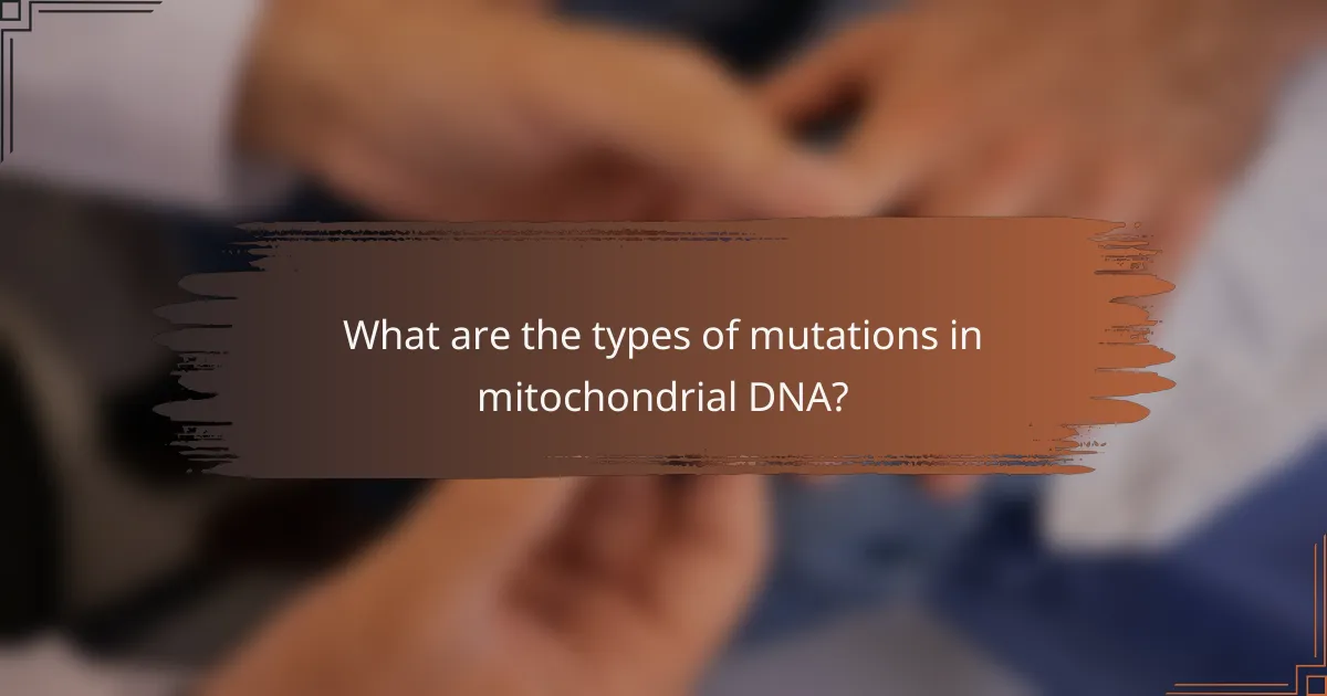 What are the types of mutations in mitochondrial DNA?
